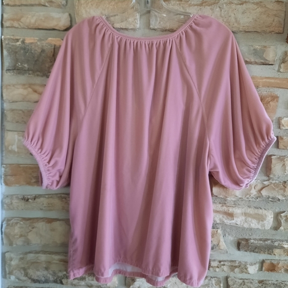 Old Navy Faux Velvet Top Vee Neck Cropped Pink Blush Women's Size XL - Picture 5 of 10